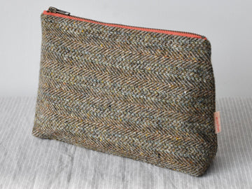 Tweed Pouch in Sage/ Duck Egg